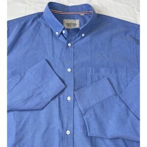 Oxford Men s Luxury Collection Button‎ Down Shirt Blue XL Tall